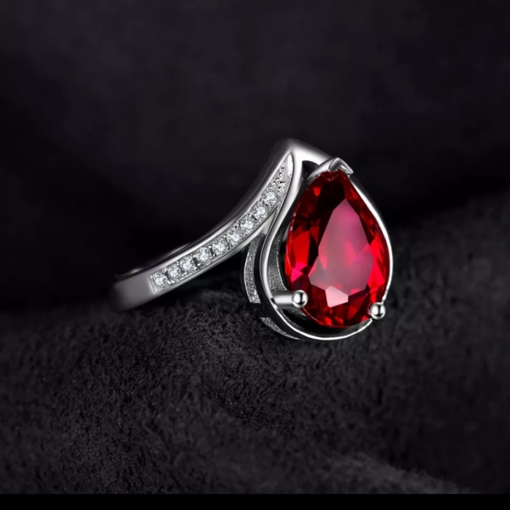 Ruby925 solid sterling silv - Picture 2 of 4